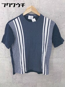 ◇ EDIFICE エディフィス 半袖 Tシャツ カットソー サイズ44 ネイビー ホワイト メンズ