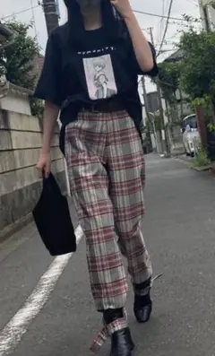 delada チェックパンツ