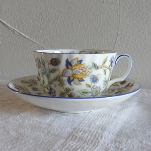 MINTON ミントン HADDON HALL BLUE BICENTENARY 1793-1993 カップ & ソーサー 1客 美品 200周年記念