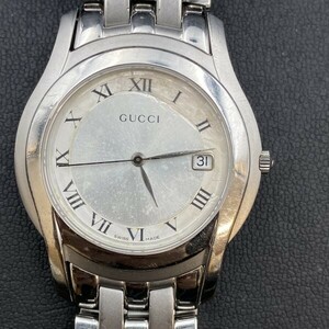 G0202L28 可動 GUCCI グッチ 5500L レディース 腕時計 SS 5500L シルバーカラー 純正ベルト　文字盤劣化ヨゴレあり