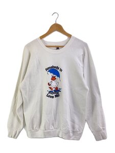 FRUIT OF THE LOOM◆90s/アヒル/USA製/スウェット/XL/コットン/WHT