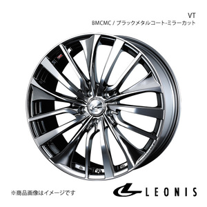 LEONIS/VT キックス P15 アルミホイール1本【19×8.0J 5-114.3 INSET50 BMCMC(ブラックメタルコート ミラーカット)】0036381