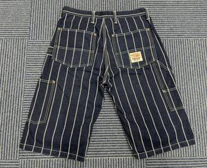 ☆SAMURAI JEANS☆サムライジーンズ☆ストライプハーフパンツ☆ペインターパンツ☆32インチ