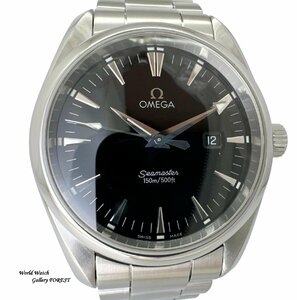 【OMEGA オメガ シーマスター☆アクアテラ】中古 メンズ腕時計 2517.50 クオーツ 黒文字盤【外装仕上げ☆Aランク】