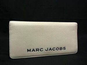 ■美品■ MARC JACOBS マークジェイコブス レザー 二つ折り 長財布 ウォレット 札入れ 小銭入れ ホワイト系×ブラック系 DG5271