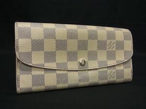 1円 LOUIS VUITTON ルイヴィトン N63021 ダミエアズール ポルトフォイユ エミリー 二つ折り 長財布 ウォレット アイボリー系 FF2084