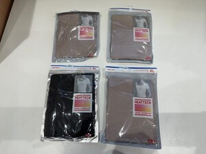 ■UNIQLO ユニクロ ヒートテック(半袖) XL WOMEN 女性 ベージュ 黒 4枚 まとめて■