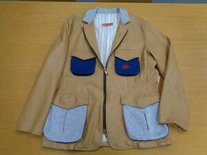 初期型 Dr. Romanelli NIKEの古着を使ったジャケット型 ZIP UP仕様 レザー・ジャケット Color: BEIGE Size: L 