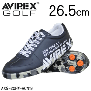 AVIREX GOLF ゴルフシューズ AXG-20FW-ACN19【アヴィレックス】【ゴルフ】【スパイクレス】【ネイビー】【26.5cm】