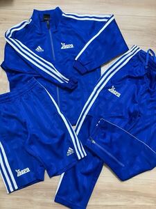 美品!!ジャクパ ジャージ 上下 3点セット 130cm☆adidas サッカー ウェア フットサル 長袖 長ズボン 半ズボン 防寒 習い事 教室 キッズ