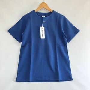 新品未使用/Jackman/Henleyneck T-Shirt/ダークブルー/Sサイズ /日本製/ジャックマン/コットン100％