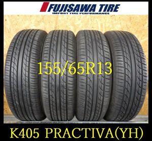 【K405】R8010254 送料無料◆2022年製造 約8部山◆PRACTIVA(YOKOHAMA)◆155/65R13◆4本