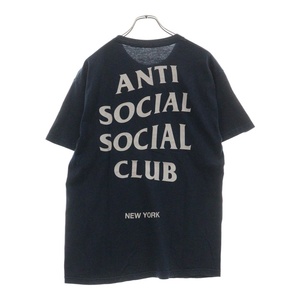 ANTI SOCIAL SOCIAL CLUB アンチソーシャルソーシャルクラブ プリント クルーネック 半袖 カットソー Tシャツ ネイビー