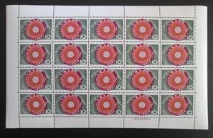 記念切手シート　　1964年　 太平洋横断ケーブル開通　　　ケーブル断面　10円　20面シート　　　1種シート完