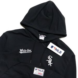 ★シカゴ ホワイトソックス White Sox MLB 新品 メンズ カジュアル プルオーバー パーカー 黒 Lサイズ [C6424MA-N9-L] 一 三 弐★QWER★