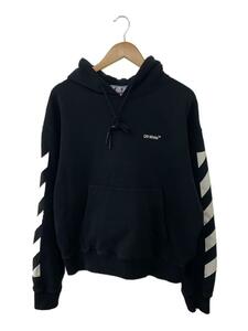 OFF-WHITE◆DIAGONAL HOODIE/M/コットン/ブラック/OMBB037C99FLE001//