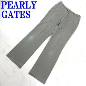 PEARLY GATES パーリーゲイツ コットンチノパンツグレーカジュアル ストレッチ有 ポリウレタン２ C290