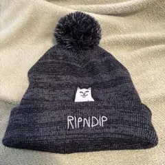 RIPNDIP ポンポン付きニット帽 ダークグレー