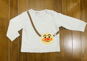 アンパンマン☆サガラ刺繍☆だまし絵☆ポシェット風☆長袖Tシャツ☆90cm☆長袖薄手トレーナー☆あんぱんまん☆ロンT☆男の子女の子兼用