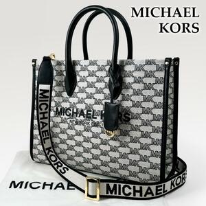 ◎美品◎マイケルコース ミレラ ミディアム 2way ショルダーバッグ トートバッグ MICHAEL KORS M シグネチャー MKロゴ ジャガード 総柄