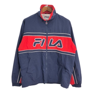 FILA フィラ ナイロンジャケット スポーツ ネイビー (メンズ M) 中古 古着 R0550