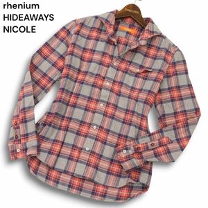 rhenium HIDEAWAYS NICOLE ハイダウェイ ニコル 秋冬 胸ポケット★ 長袖 チェック ネル シャツ Sz.46　メンズ　C4T07715_8#B