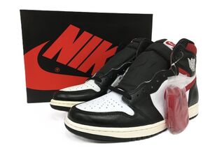 K12-345-1026-149▲【中古美品】Nike Air Jordan 1 Retro High Black/White/Sail/Gym Red 555088-061 ナイキ エアジョーダン 29.0cm