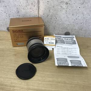 【送料無料】値下げ SIGMA シグマ 一眼カメラ用レンズ 28-200mm F3.8-5.6 UC フード レンズフィルター 元箱 使用説明書付き I1009-4