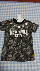 ＠♪135☆未使用・保管品☆UP！SMILE☆半袖Tシャツ　灰迷彩110