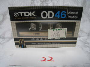 NO.22　未開封　TDK OD 46 ノーマルポジション 2パック カセットテープ