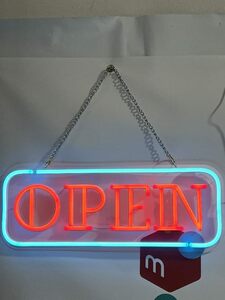 OPENネオンサイン LEDオープンネオンライト店看板 レストラン 居酒屋 喫茶店用サイン パーティー装飾 イベント飾り 営業中ネオン管ライト