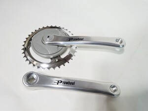 Prowheel ギアクランクセット シングル 36Ｔ アルミ クランク長165ｍｍ オールドパーツ レトロ ヴィンテージ クラシック