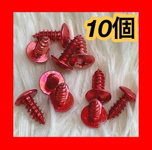 アルミタッピングビスM5x16mm レッド 10個 DIY ビス ネジ