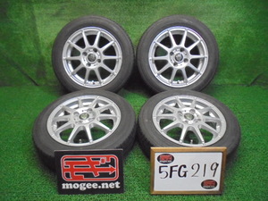 5FG219 B7)) 送料無料 バリ山 2022〜2023年製 155/65R14 ダンロップ EC202 夏タイヤ+アルミホイール4本セット