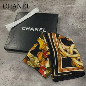 『CHANEL』シャネル ココマーク フラワー スカーフ