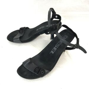 美品★ディーゼル/DIESEL★アンクルストラップサンダル【23.5-24.5程度/黒/BLACK】Shoes/sandal/pumps◆Q-549