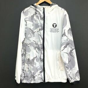 □AAPE BY A BATHING APE ライトジャケット XL 白×迷彩 エーエイプバイアベイシングエイプ AAPLJM7497XXI ブルゾン複数落札同梱OK240603-3