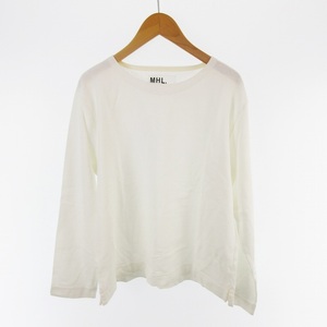 マーガレットハウエル MHL. 23SS DRY COTTON JERSEY Tシャツ カットソー 長袖 595-3269503 白 ホワイト 2 コットン トップス レディース