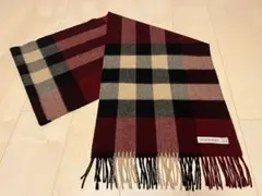 BURBERRY バーバリー マフラー カシミア100％　バーガンディ　美品