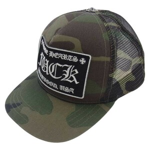 CHROME HEARTS クロムハーツ（原本無） TRUCKER CAP トラッカー キャップ ロゴ パッチ カモ カーキ系 マルチカラー系 OS 53-60【中古】