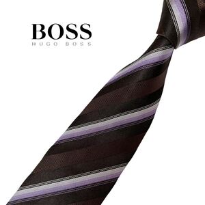 HUGO BOSS ネクタイ やや細身 レジメンタル柄 ストライプ柄 ヒューゴボス USED 中古 m1607