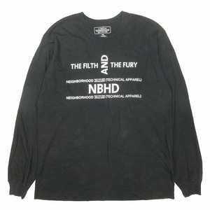 美品 ネイバーフッド NEIGHBORHOOD NH. TEE LS-16 ロゴ プリント Tシャツ カットソー ロンT トップス 長袖 コットン クルーネック NBHD L