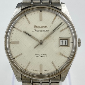 【ジャンク品】BULOVA レア ヴィンテージ アンバサダー オートマティック デイト 腕時計 自動巻き 【中古】