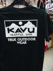 KAVU カブー バックプリント 半袖Tシャツ 黒 (S)【ネコポス可能】