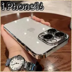 iphone16 ケース♣スマホケース♣クリア♣メタリック♣軽量 ラメ♣シルバー