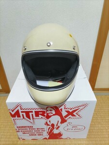 横浜発 新品 未使用 DAMMTRAX フルフェイスヘルメット AKIRA ネオレトロデザイン ダムトラックス アキラ 族ヘル L 旧車 昭和 湘爆 アイボリ