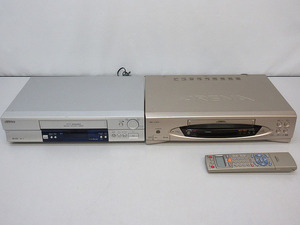 ★sr0401　ビデオデッキ　2点セット　Victor　HR-B13　TOSHIBA　A-B99　ビクター　東芝　VHS　オーディオ　部品取りにも　通電確認のみ★