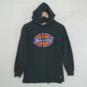 ◇ Dickies ディッキーズ ロゴ ワッペン 長袖 プルオーバー パーカー サイズXS ブラック レッド系 マルチ メンズ E