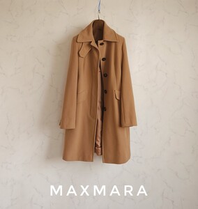 超高級 MAXMARA 一級品モダンシンプルコート マックスマーラ weekend ウィークエンド シックスタイル キルティング裏地 大人気キャメル