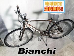 地域限定送料無料★そこそこ美品 中古★Bianchi ビアンキ camaleonte inn Inter-5 クロスバイク 700C×28C【Bianchi camaleonte INN】EEA3